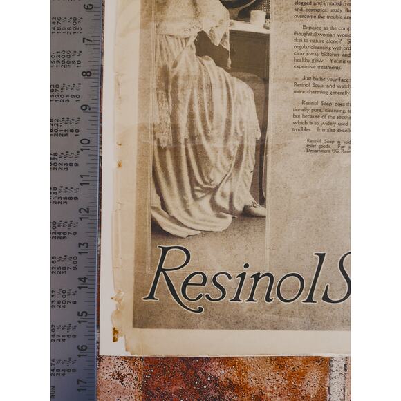 1918 Resinol Soap Woman at Vanity Beauty‎ Routine Original Vtg PRINT AD - Picture 10 of 12